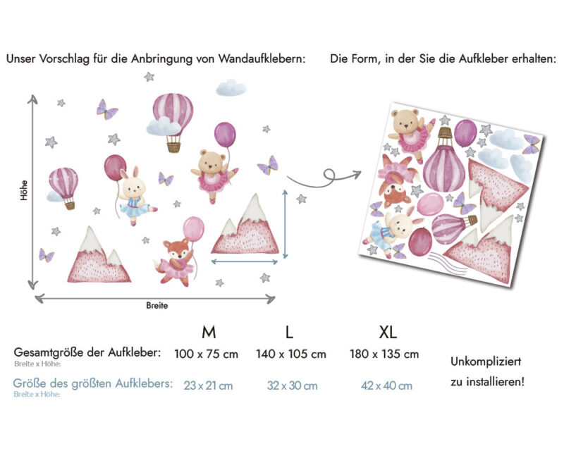 Wandtattoo Babyzimmer №034 Balerinas und Berge – Bild 3