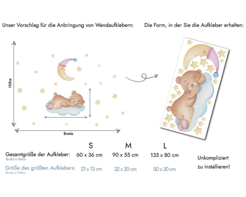 Wandsticker Babyzimmer №037 Bär – Bild 3