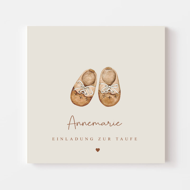 Taufeinladung №002 Süße Boots – Bild 1
