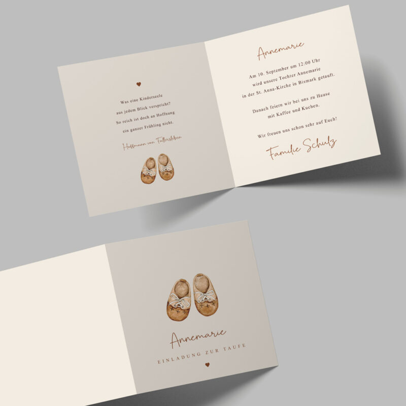 Taufeinladung №002 Süße Boots – Bild 2