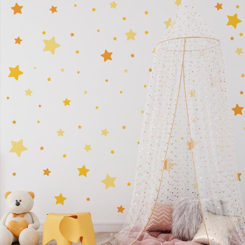 babyzimmer wandtattoo Gelbe Sterne