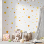 babyzimmer wandtattoo Gelbe Sterne