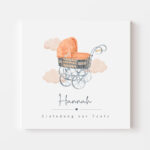 Einladung zur Taufe №009 Boho Babywagen