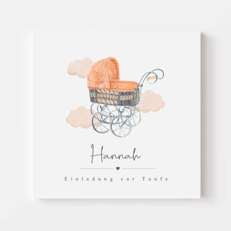 Einladung zur Taufe №009 Boho Babywagen – Bild 1