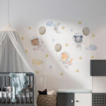 Wandtattoo Kinderzimmer №055 Tiere Astronauten