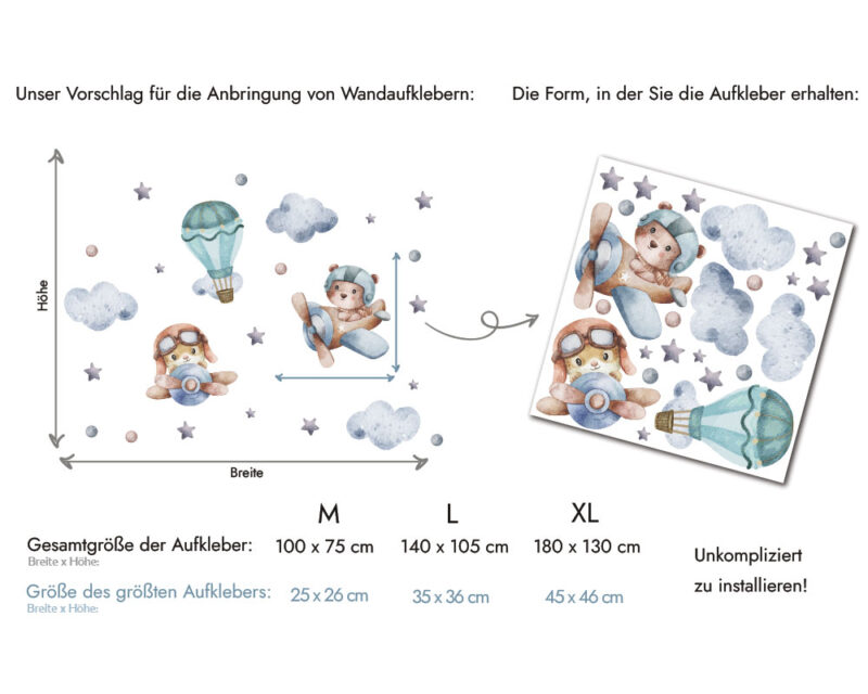 Wandtattoo Kinderzimmer №057 Piloten – Bild 3